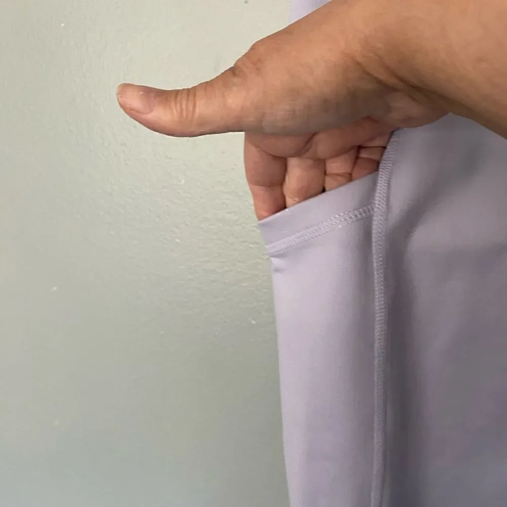 Z by Zella Cropped Leggings Light Lilac Pockets size M